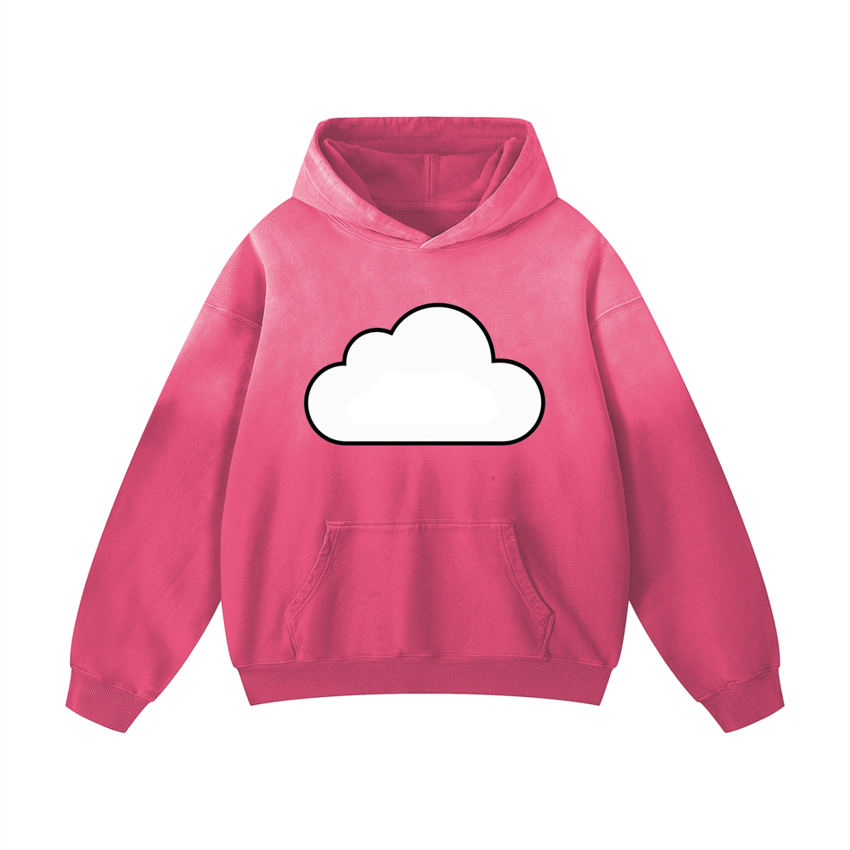 Clouded Sky Sunfade Oversized 100% Cotton Graphic Hoodie