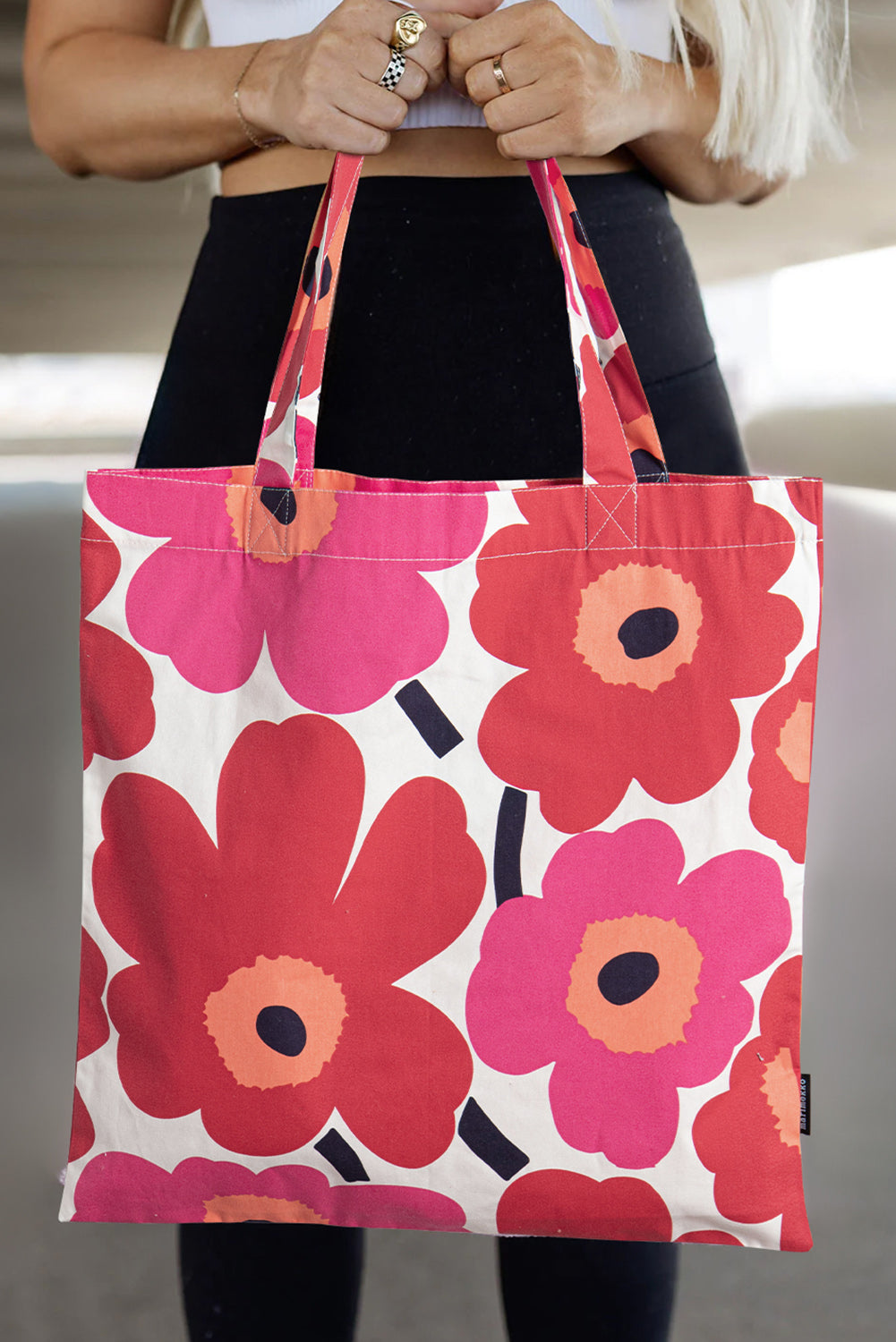 Flower Power Canvas 100% Cotton Womens Tote Bag