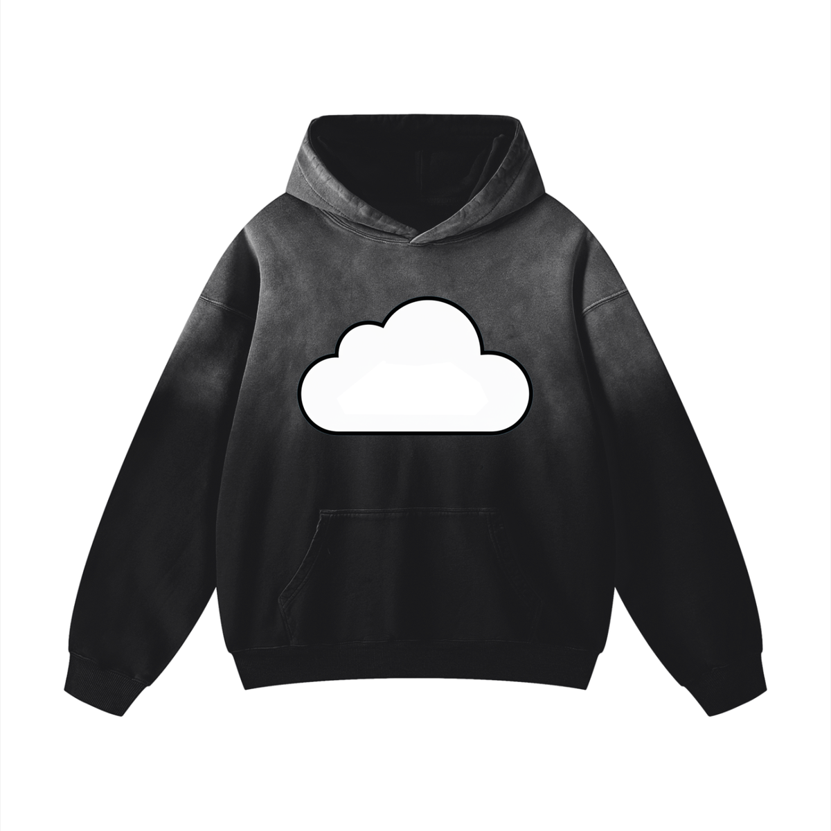 Clouded Sky Sunfade Oversized 100% Cotton Graphic Hoodie