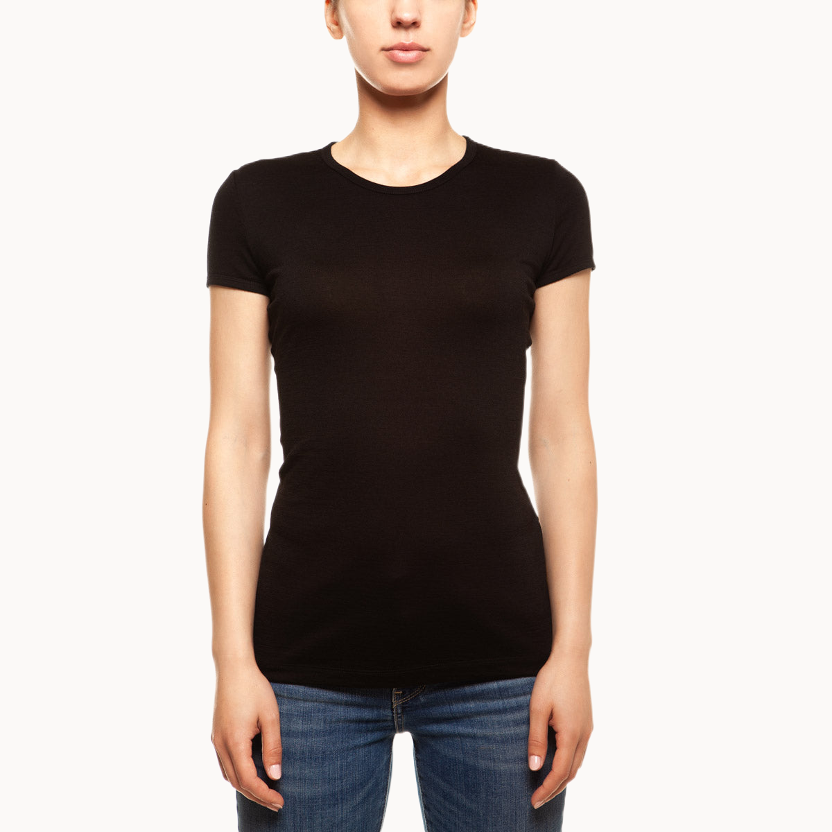 MENIQUE 100% Merino Wool Womens Shirt Black