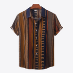 Pine Forest Stripes Mens Cotton Linen Mens Top