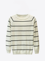 Snow Fields Long Sleeves Stripes Cotton VIscose Womens Sweater