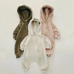 Natures Hues Hooded Organic Cotton Baby Romper