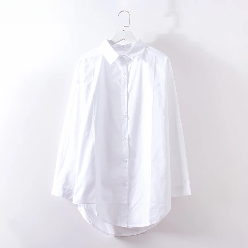 Ivory Sands Oversized Button Down Cotton Womens Blouse