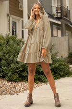 Sand Storms V-Neck Frill 100% Cotton Womens Mini Dress