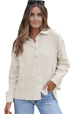 Apricot Garden Crinkle Sleeve Oversized 100% Cotton Womens Shirt