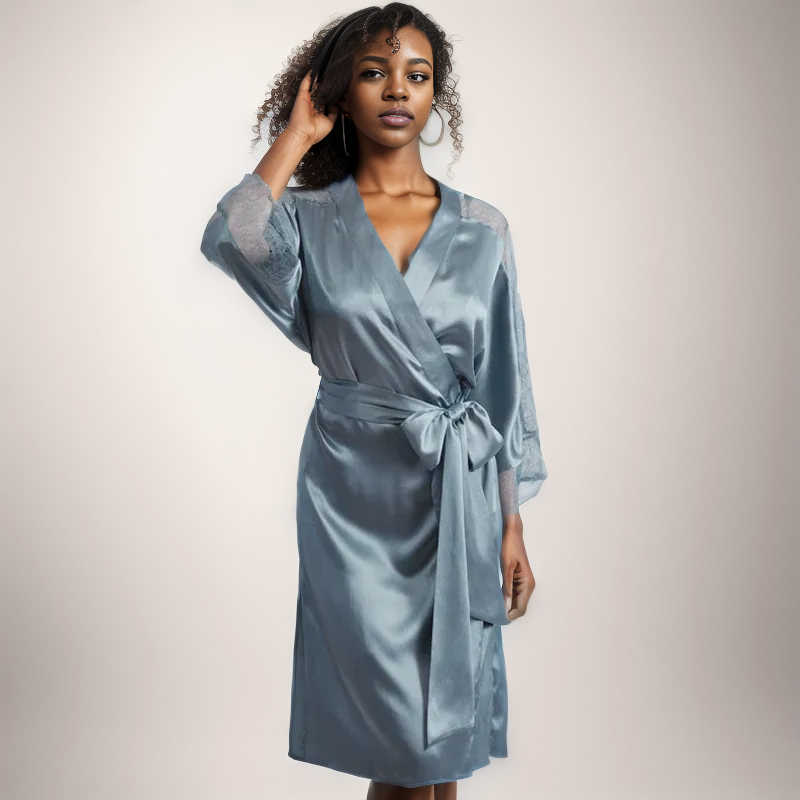 Agave Waters 100% Mulberry Silk Womens Robe