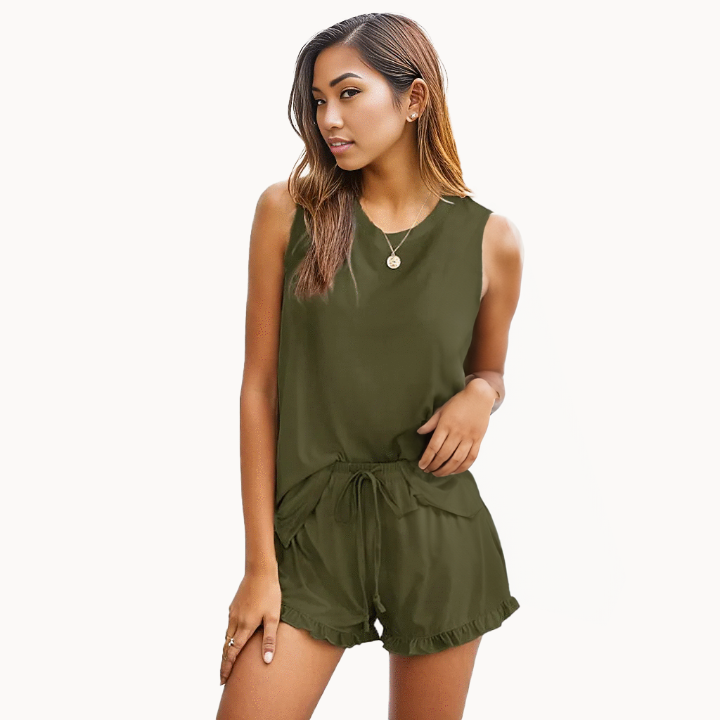 Green Apple Shorts Organic Cotton Womens Lounge Set