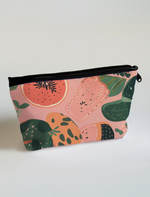 Guava Floral Organic Cotton Makeup Bag