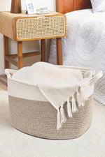 Beige Hues 100% Cotton Storage Basket