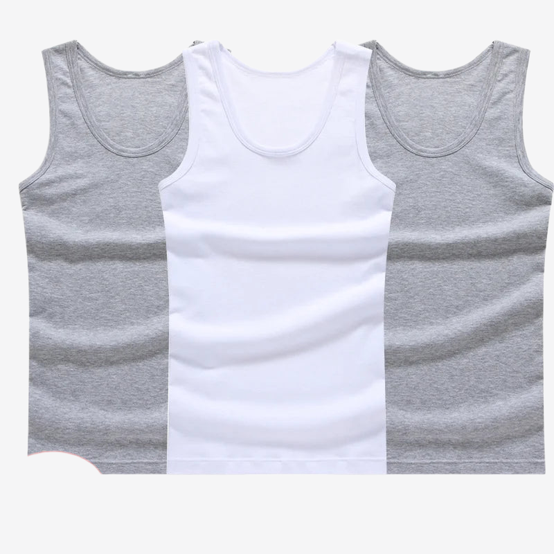 Mountain Mist 3Pcs Sleeveless 100% Cotton Mens Undergarment Tank