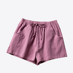 Gala Apple Drawstring Cotton Linen Womens Activewear Shorts