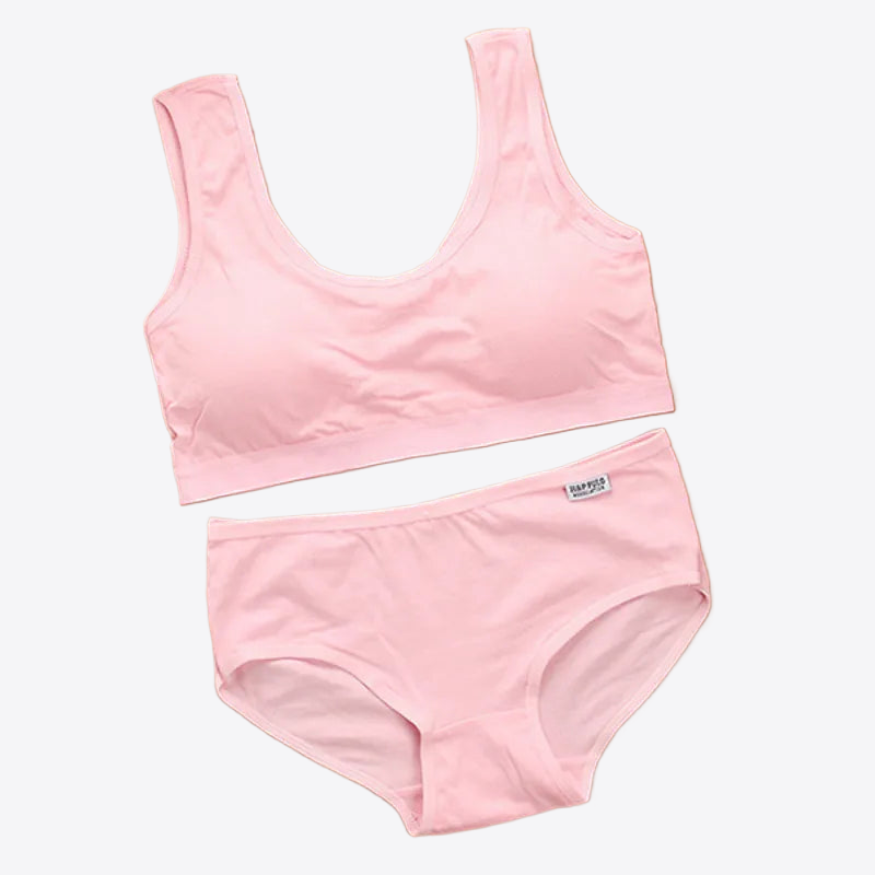 Pinkberry Fields Cotton Girls Bra & Panties Set