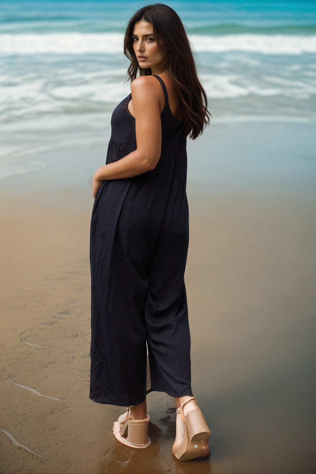 Blackberry Tea Wide Leg Button Down Jumpsuit | Hypoallergenic - Allergy Friendly - Naturally Free