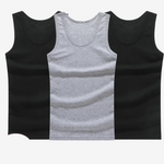 Mountain Mist Basic 3Pcs Sleeveless 100% Cotton Mens Tank