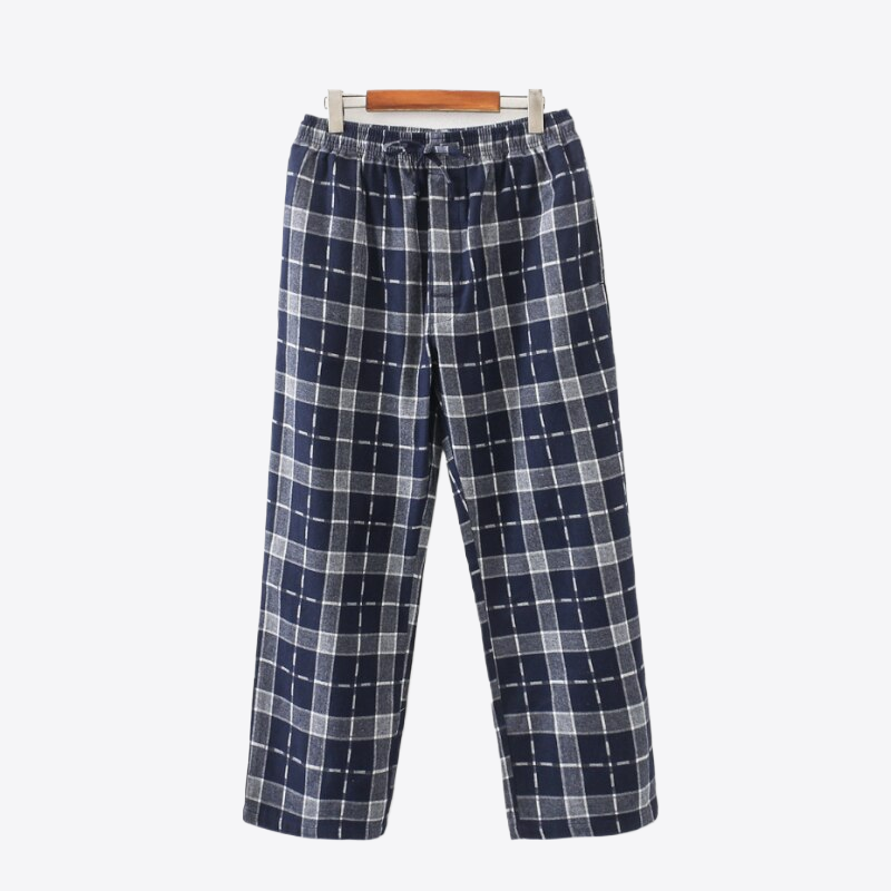 Coastal Retreat Plaid Pajamas 100% Cotton Mens Lounge Pants