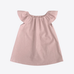 Pink Dahlia Bamboo Linen Girls Dress