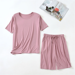 Strawberry Sorbert Short Sleeve Viscose Cotton Womens Lounge Set