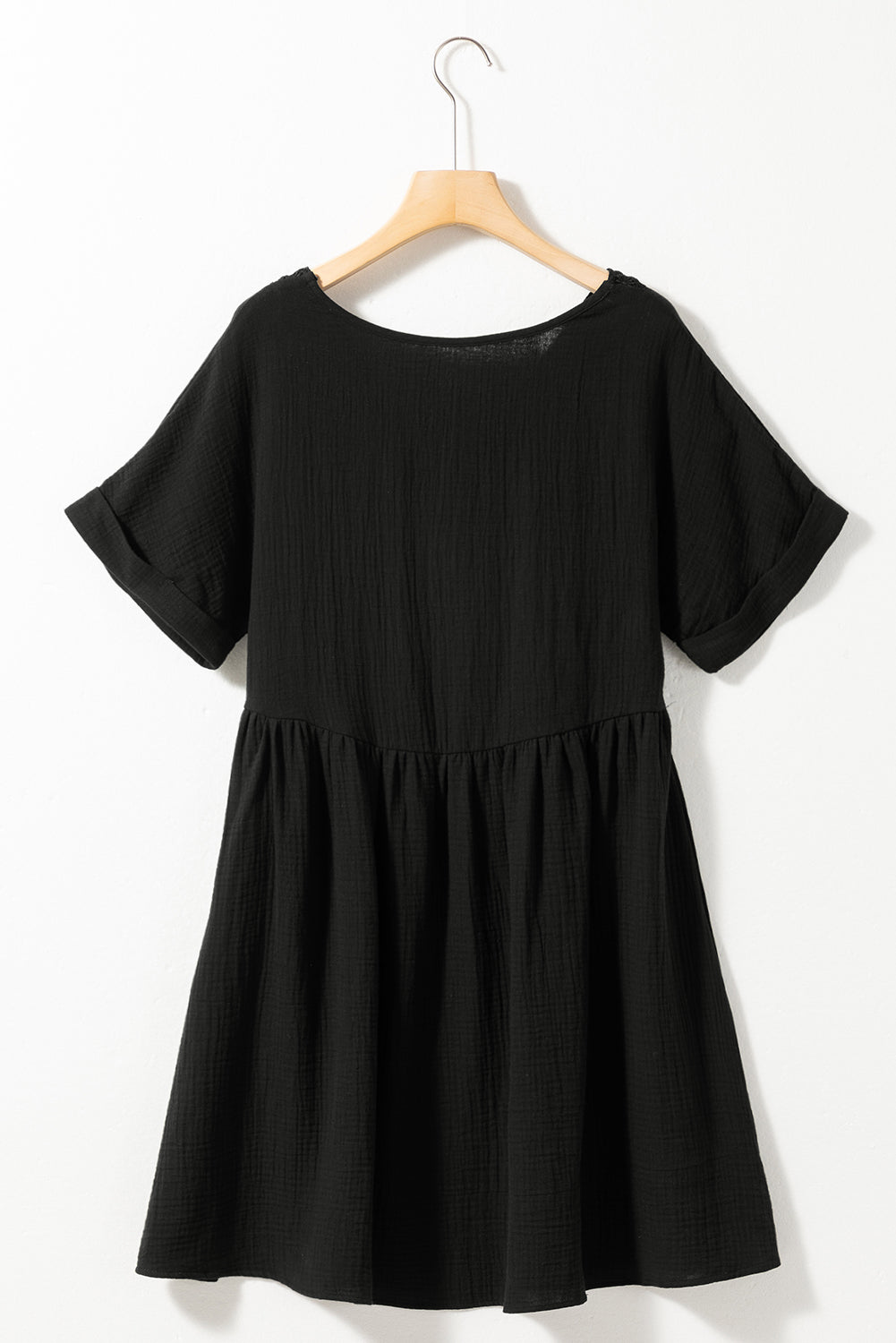 Midnight Mystic Lace V-Neck 100% Cotton Womens Mini Dress