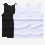 Mountain Mist Basic 3Pcs Sleeveless 100% Cotton Mens Tank