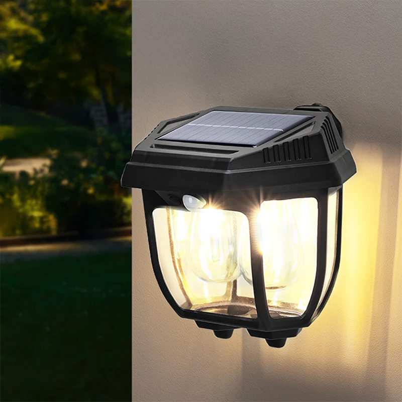 Energy Savers Decorative Wall LED Solar Lamp with Body Sensor