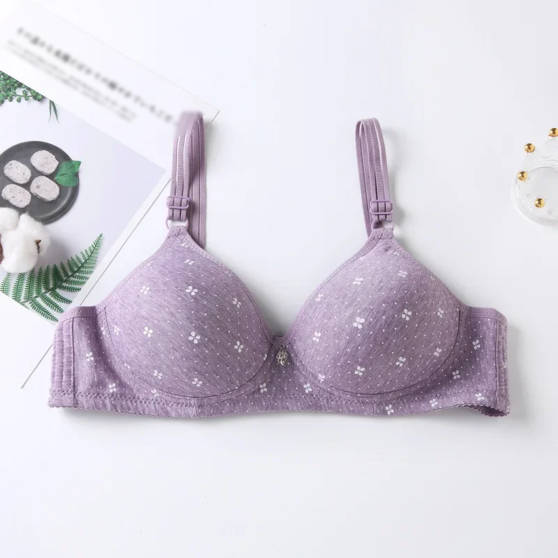 Lavender Fields Padded Push Up Wire Free Bamboo Cotton Viscose Womens Bra