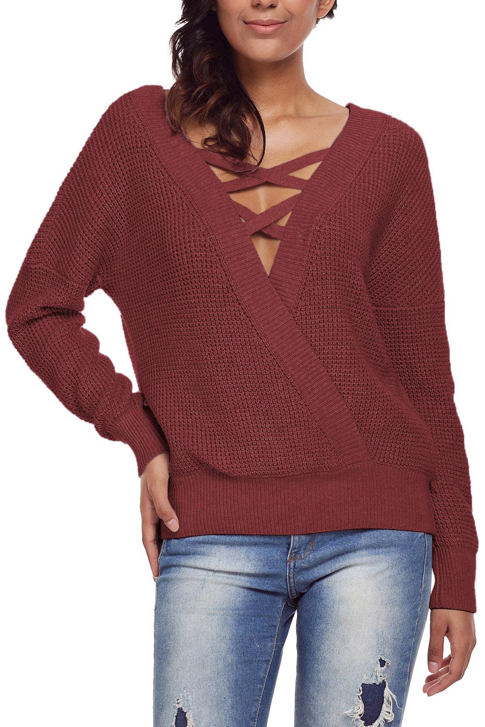 Strawberry Fields Cross Back 100% Cotton Womens Sweater