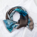 Aquamarine Tides 12MM 100% Mulberry Silk Womens Neck Scarf | Hypoallergenic - Allergy Friendly - Naturally Free