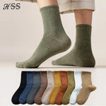 Autumn Foilage 5 Pcs 100% Cotton Mens Socks | Hypoallergenic - Allergy Friendly - Naturally Free