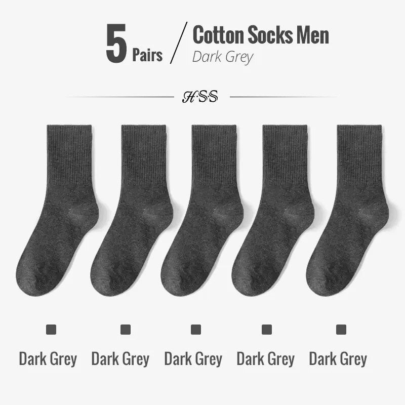 Autumn Foilage 5 Pcs 100% Cotton Mens Socks | Hypoallergenic - Allergy Friendly - Naturally Free
