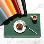 Autumn Foilage Vegan Leather Washable Placemats | Hypoallergenic - Allergy Friendly - Naturally Free