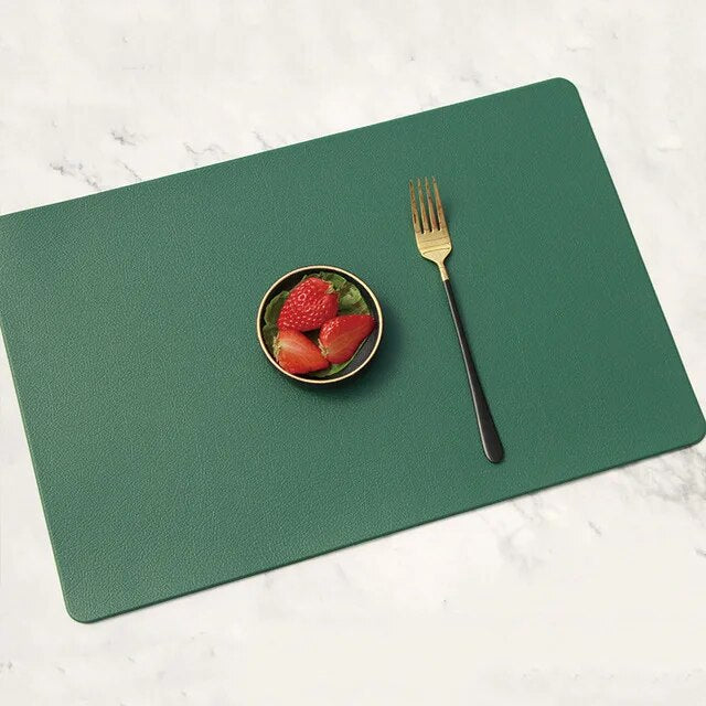 Autumn Foilage Vegan Leather Washable Placemats | Hypoallergenic - Allergy Friendly - Naturally Free