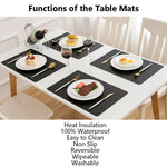 Autumn Foilage Vegan Leather Washable Placemats | Hypoallergenic - Allergy Friendly - Naturally Free