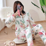 Autumn Leaf Cotton Womens Pajama Set | Hypoallergenic - Allergy Friendly - Naturally Free