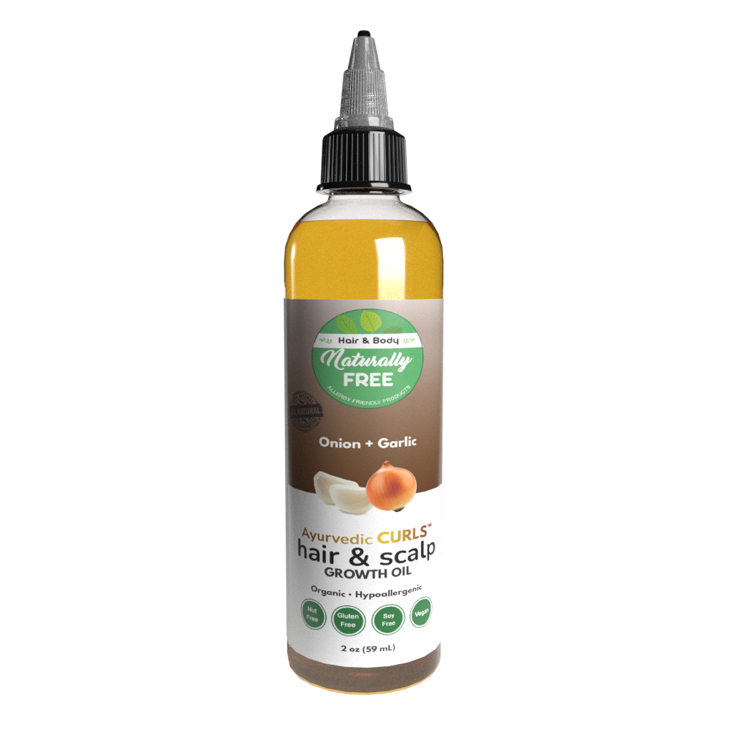 Ayurvedic Curls™ Onion + Garlic Hair & Scalp Growth Oil | Hypoallergenic - Allergy Friendly - Naturally Free