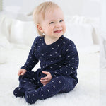 Azul Hues 3 Pcs Long Sleeve 100% Cotton Graphic Baby Boys Jumpsuit | Hypoallergenic - Allergy Friendly - Naturally Free