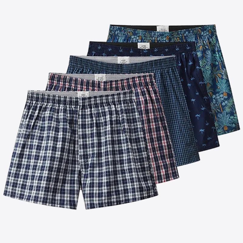 Azul Valley Plaid Cotton Mens Boxers | Hypoallergenic - Allergy Friendly - Naturally Free