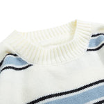 Azure Lake Stripes Wool Men's Sweater | Hypoallergenic - Allergy Friendly - Naturally Free