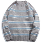 Azure Lake Stripes Wool Men's Sweater | Hypoallergenic - Allergy Friendly - Naturally Free