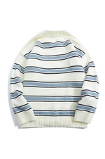 Azure Lake Stripes Wool Men's Sweater | Hypoallergenic - Allergy Friendly - Naturally Free