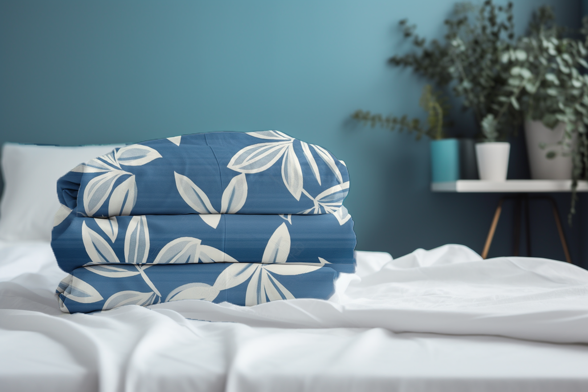Azure Leaf Bed Sheets | Hypoallergenic - Allergy Friendly - Naturally Free