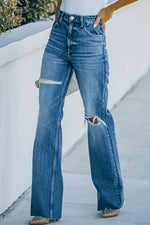 Azure Sky High-Rise Cotton Jeans | Hypoallergenic - Allergy Friendly - Naturally Free