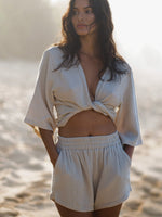 THE HAND LOOM Bali Wrap Top - Oatmeal