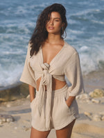 THE HAND LOOM Bali Wrap Top - Oatmeal