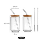 Bamboo Crystal Glass Cup With Bamboo Lid and Glass Straw | Hypoallergenic - Allergy Friendly - Naturally Free