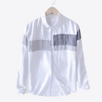 Beach Breeze Stripes 100% Linen Mens Shirt | Hypoallergenic - Allergy Friendly - Naturally Free