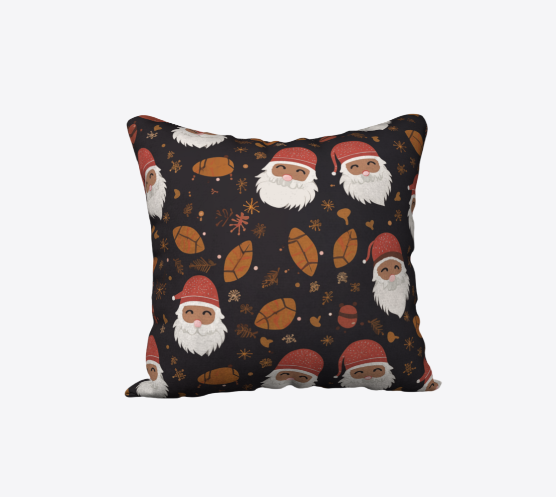 Black Santa Throw Pillow Cover | Hypoallergenic - Allergy Friendly - Naturally Free