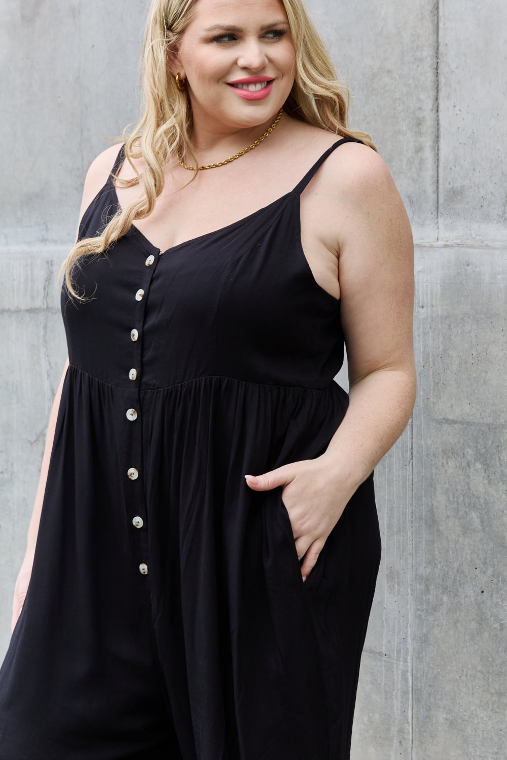 Blackberry Tea Wide Leg Button Down Jumpsuit | Hypoallergenic - Allergy Friendly - Naturally Free