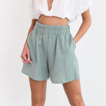 Blossom Haven High Waist 100% Linen Lounge Shorts | Hypoallergenic - Allergy Friendly - Naturally Free