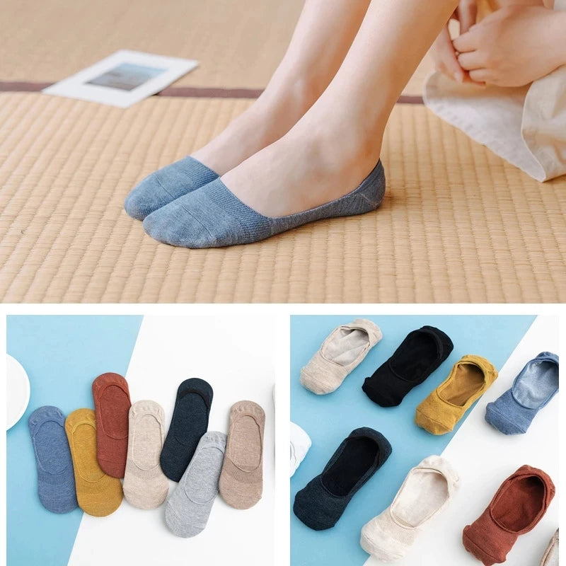 Blueberry Agave Short Non-Slip 5 Pcs Cotton Womens Socks | Hypoallergenic - Allergy Friendly - Naturally Free